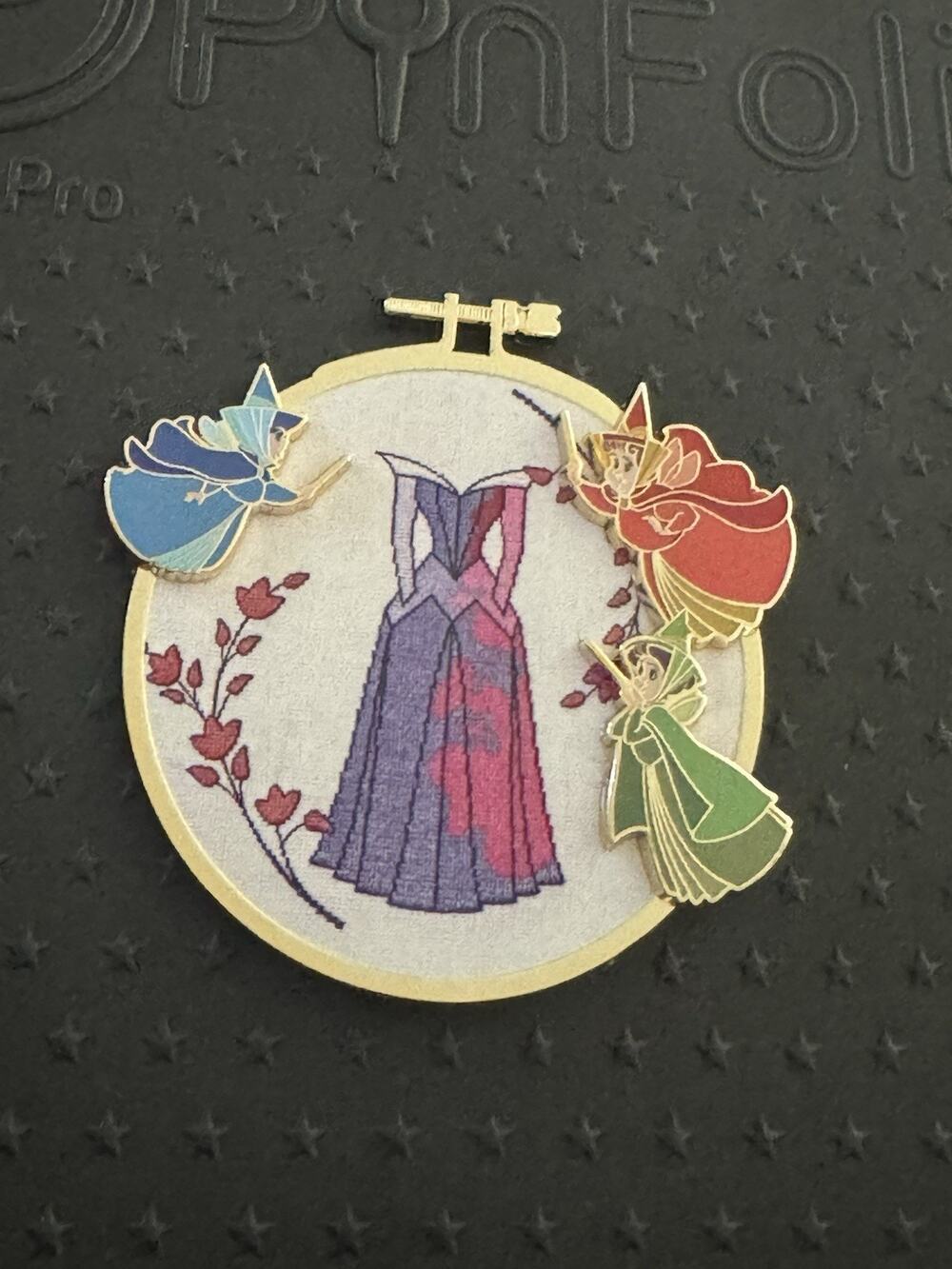 Disney PALM 3 Fairies Flora Fauna Merryweather Pin Cross Stitch Le 500
